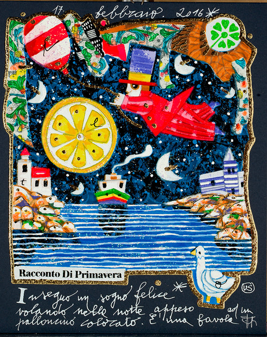 Inseguo un sogno felice volando nella notte appeso ad un palloncino colorato. E' una favola