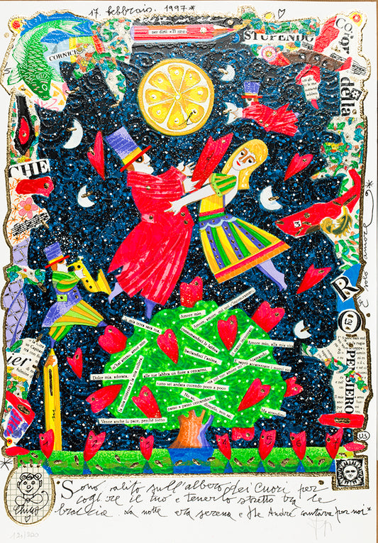 Sono salito sull'albero dei cuori per cogliere il tuo e tenerlo stretto tra le braccia. La notte era serena e De Andrè cantava per noi